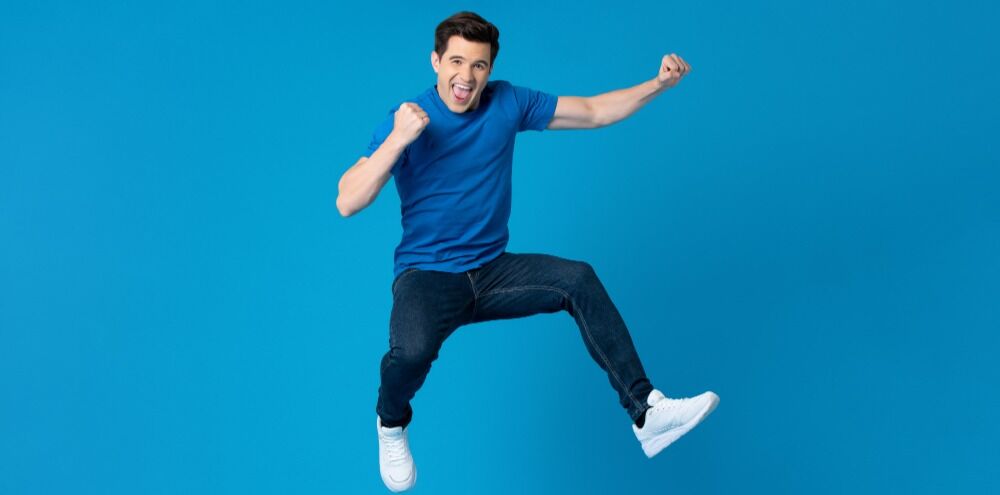 Real Men, Inside! 25 american man jumping enyoying his success 1