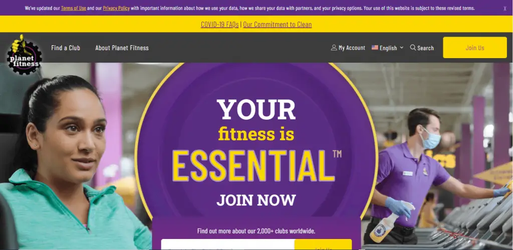 Planet Fitness Website