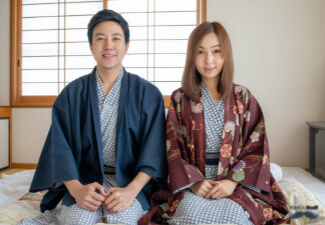 Kimono And A Yukata In Traditional Japanese Clothing
