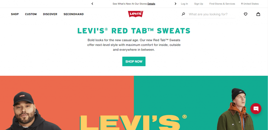 Levis website