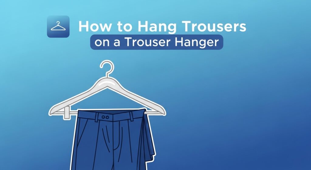 How to hang trousers on a trouser hanger