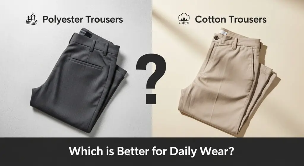 Polyester vs. Cotton Trousers: Which Is Best for Daily Wear? 28 Polyester vs. Cotton Trousers Which Is Best for Daily Wear