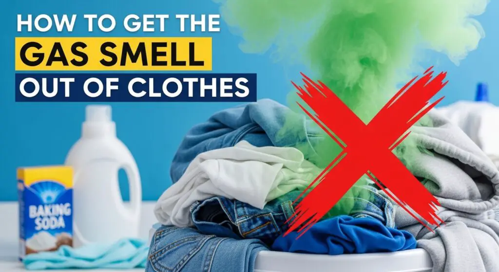 how to get the gas smell out of clothes